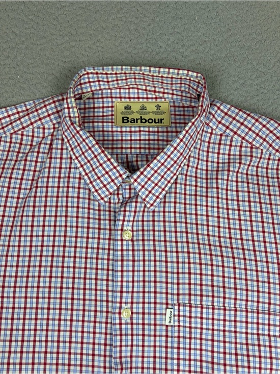 Barbour Other - Barbour Shirt Men’s XL (Fits 3XL) Red and Blue Check Cotton Button-Up